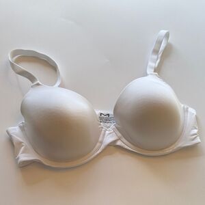 Maidenform 38C white lightly padded bra t-shirt smooth